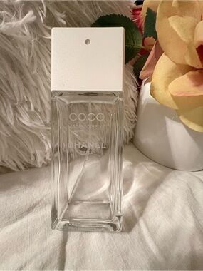 Chanel Coco Mademoiselle Clear Glass Bottle - White Cap (empty)